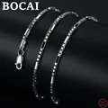 BOCAI S925 Collane in argento sterling per donna Uomo Gioielli placcati in platino con catena ottagonale di nuova moda