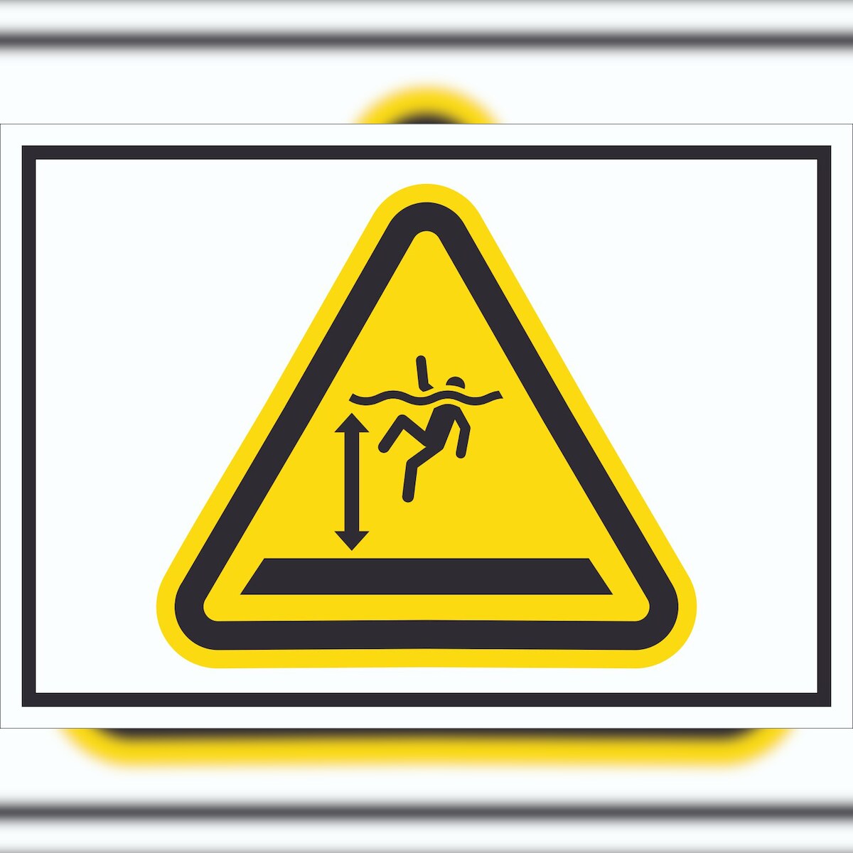 HB-Druck Schild Warnung tiefes Wasser Symbol A6 (105x148mm) Image