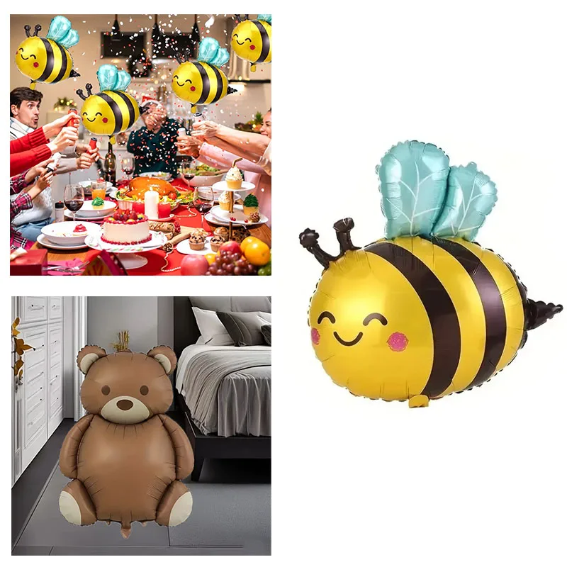 Entzückendes Bienenballon-Set für Partydekorationen, Hochzeitsveranstaltungen, Aluminiumfolienballons mit Tiermotiv, ideal für Festlichkeiten Image