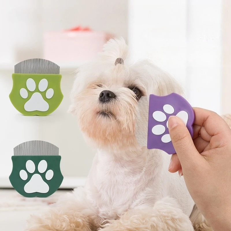 Vielseitiger Mini-Pflegekamm für Haustiere, handgehalten, professionelle Entwirrungsbürste für Haustiere, gebogener Katzen-Massagekamm, zum Entfernen von kurzen Haaren Image