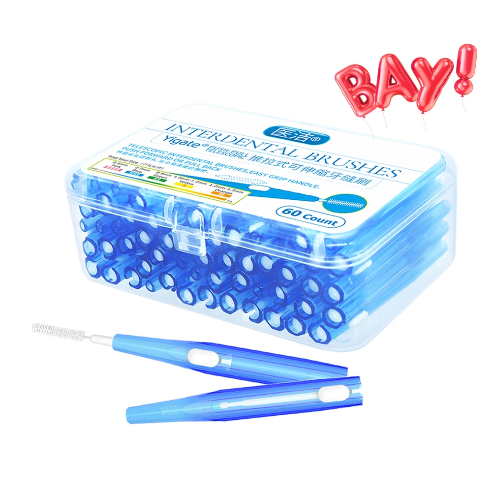 0,6-1,5mm 60PCS Interdentalbürste Zähne Reinigung Kieferorthopädie Mundpflege Zahnstocher Dental Werkzeug Zahnseide Kieferorthopädische Zahnbürste Image