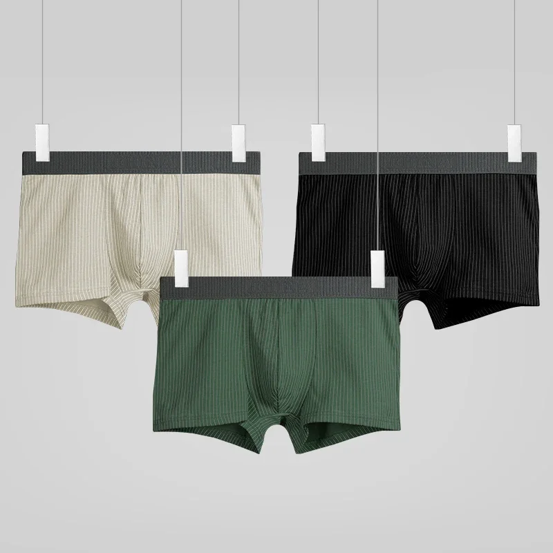 3PC antibakterielle Herrenunterwäsche, Herbst- und Winter-Boxershorts, viereckige Herren-Sportunterwäsche, Herrenunterhosen Image