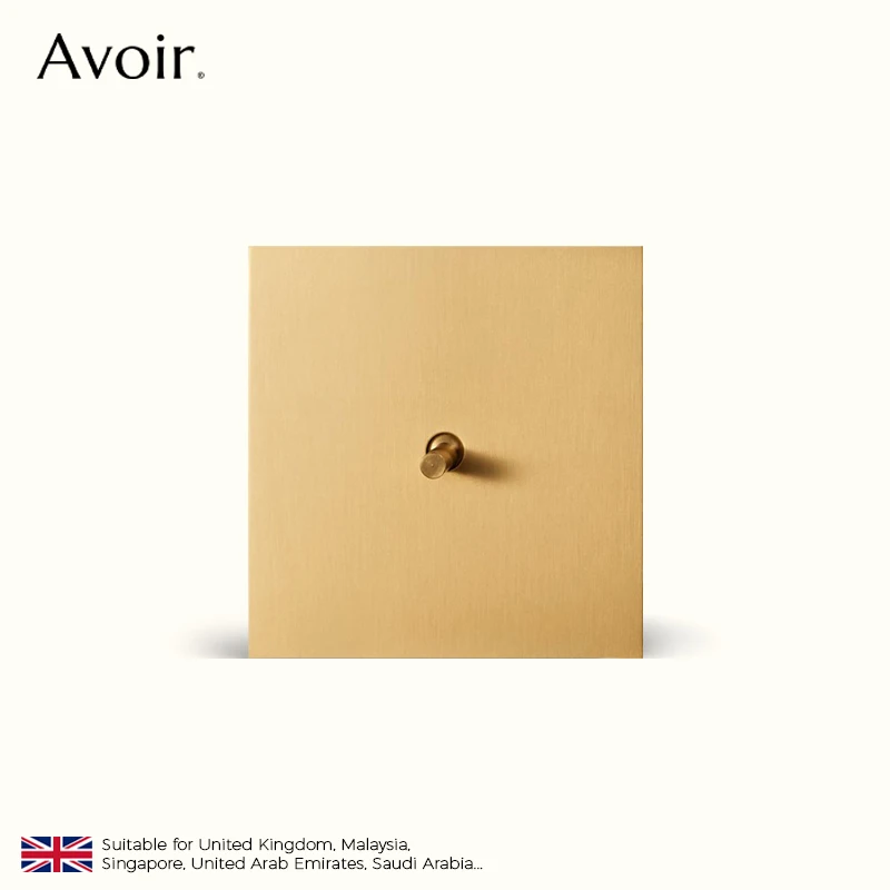 Avoir Gold Edelstahl Panel Wandschalter Messing Hebel Kippschalter 1-4 Gang 2-Wege-Lichtschalter Steckdose mit USB Typ C wandpaneele taster schalter drucktaster knopf schalter elektrische steckdosen Image