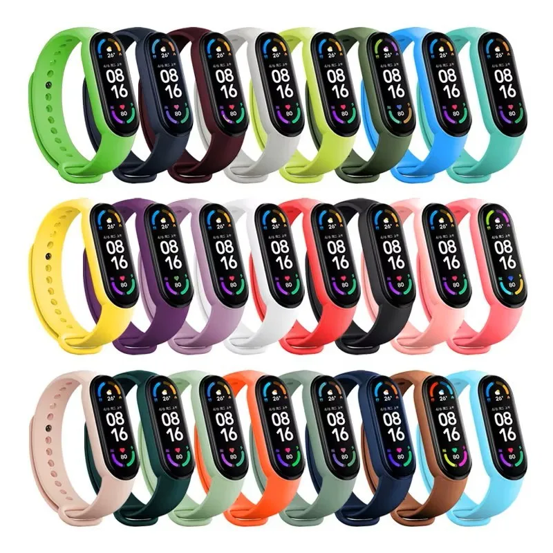 Offizielles Silikonarmband für Xiaomi Mi Band 4 5 6 7 Armband Sportuhr Armband Miband4 Miband7 Correa Mi Band 3 4 5 6 7 Band Image