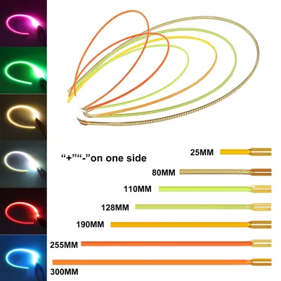 DC 3V Edison Bulb Lamp Parts COB LED Diode Decorative DIY 25MM 80MM 255MM 300MM LED Filament Red/Ice Blue/Pink/Green/Yellow