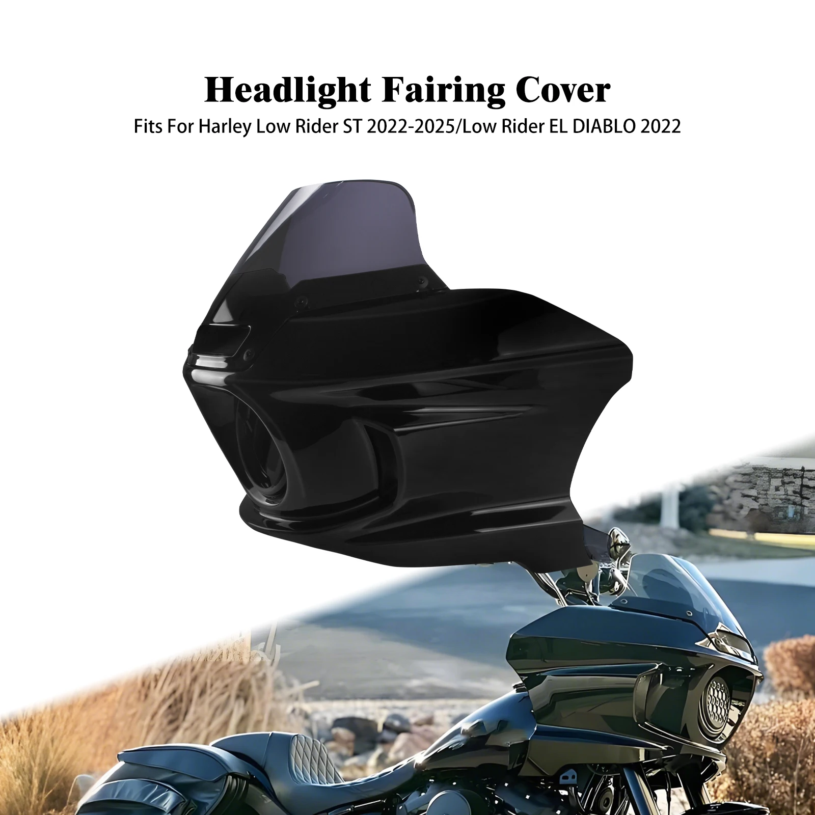 Motorrad Scheinwerfer Verkleidung Abdeckung Front Kopf Licht Mount Kit Für Harley Softail Low Rider ST 2022-2025 Low Rider EL DIABLO 2022