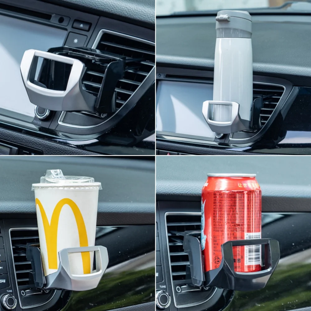 Neuer, moderner, minimalistischer Stil, faltbarer Getränkehalter aus Kunststoff für Lüftungsschlitze im Auto, geeignet für die meisten Autogeschenke Image