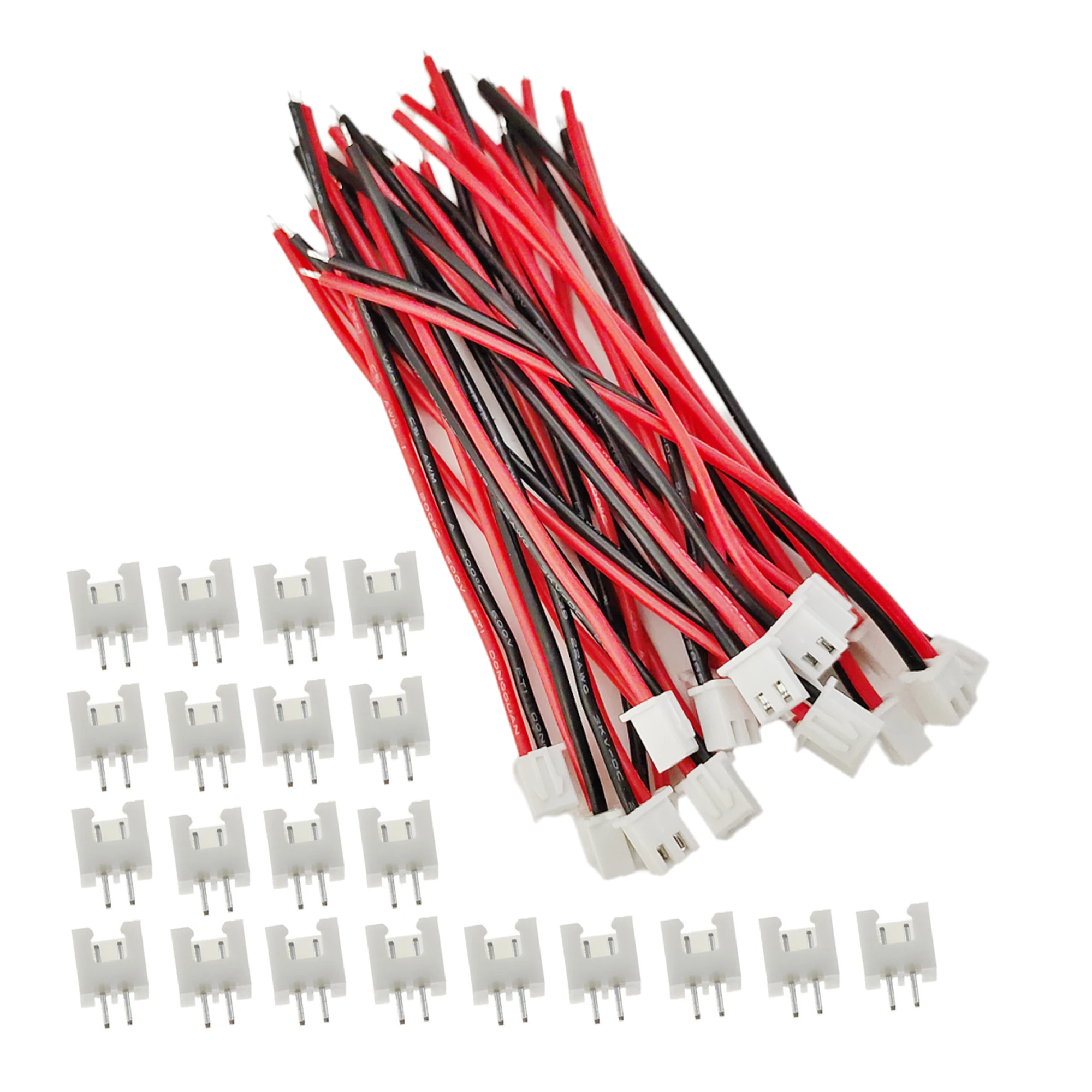 20/10/5Sets JST-XH 2,54mm Pitch 1S 2 Pin Stecker Männlich Weiblich Steckdose RC Lipo Batterie Balancer Ladegerät 22AWG Silikon Draht Image