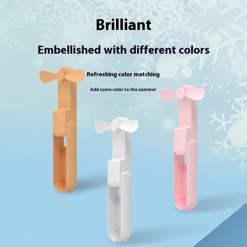 Tragbarer Mini-Ventilator, USB wiederaufladbar, 3 Geschwindigkeiten, verstellbar, faltbar, Handventilator, geeignet für Frauen, Reisen, Outdoor Image