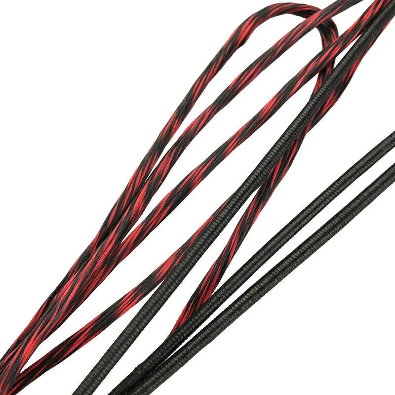 16 Stränge Bogensehne Bogenschießen Recurve Bogen Langbogen Ersetzen Bogensehne Fit 48''-70''Bogen Schwarz Und Rot Bogen String Schießen Image