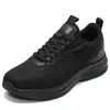 Große Herrenschuhe, reine schwarze Turnschuhe, lässig, leicht, atmungsaktiv, Sportschuhe, Walking, Laufen, männlich, große Größe 49, 50, 51, 52