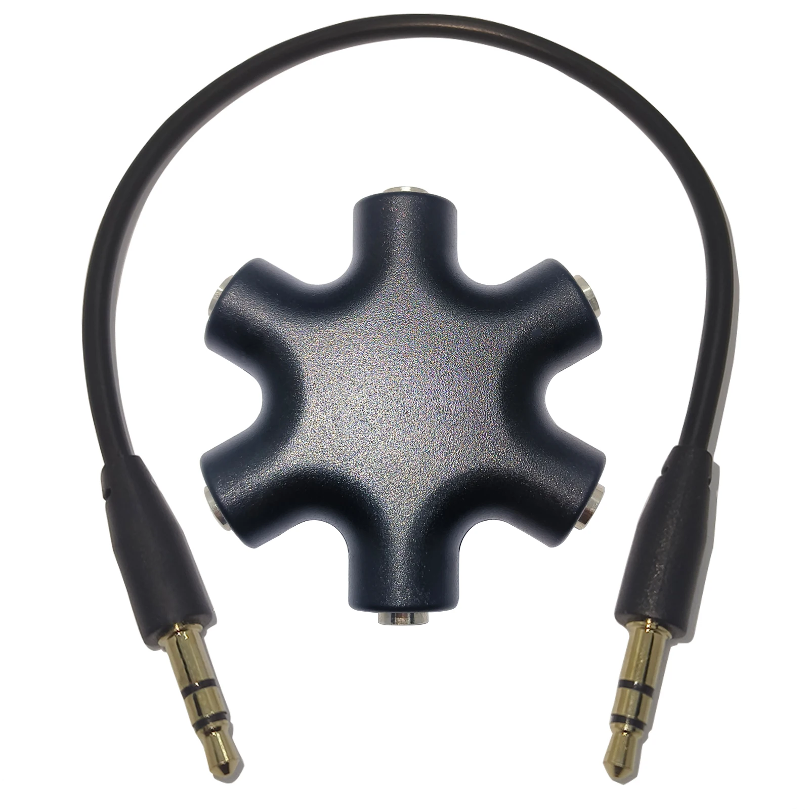 Multi-Kopfhörer-Audio-Splitter, 3,5 mm 5-Buchse, Buchsenadapter mit 3,5 mm Stereokabel, 20 cm digitale Audio-Video-Kabel Image