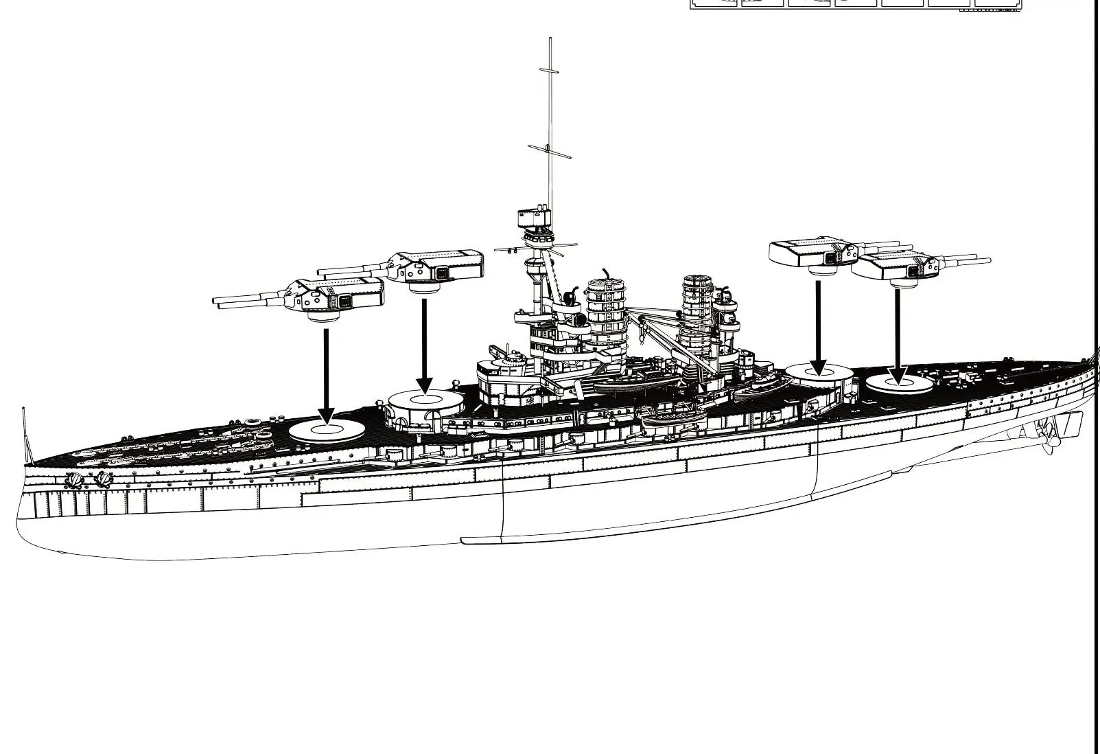 MRY-SFW SS589 1/350 1/700 1/200 Deutscher Marineflottenmodellbausatz der Bayern-Klasse SMS Baden Image