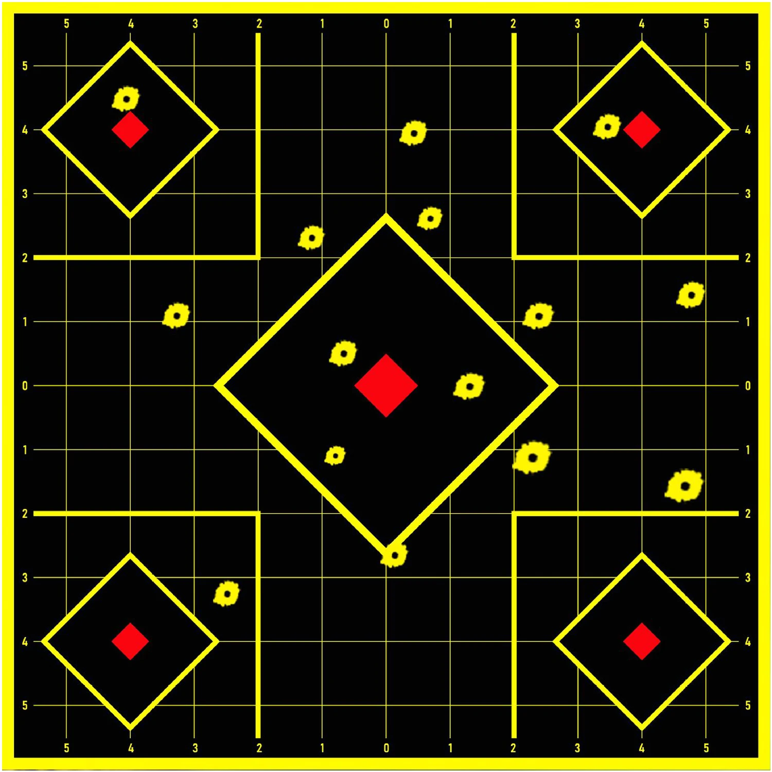 JOAXOR 30,5 cm heller Chevron, fluoreszierendes Gelb, mit dem Ziel der Reaktion, Spritzziel, selbstklebender Schießziel-Aufkleber Image
