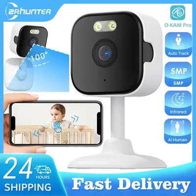 5MP Mini Kamera Indoor Wifi Baby CCTV Sicherheit Kamera 5X Digital Zoom Baby Nacht Farbe Kamera Überwachung Auto Erkennen Tracking