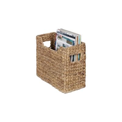 Relaxdays Zeitungsständer, Wasserhyazinthe, HBT: 25 x 34,5 x 15,5 cm, Dokumentenhalter geflochten, Organizer, natur Image