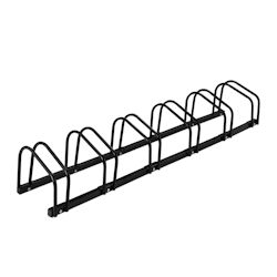 Relaxdays Fahrradständer Boden, für 6 Räder, bis 60 mm Reifenbreite, Metall, Garage, Fahrrad-Aufstellständer, schwarz Image