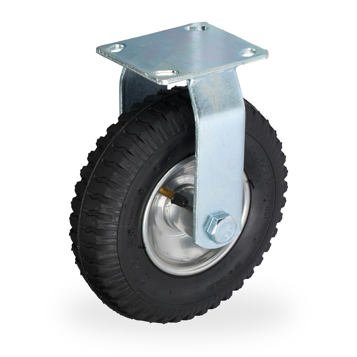 Relaxdays Bockrolle, 2.50-4, Traglast 120 kg, Gummi, Stahlplatte, luftbereift, Schwerlastrad, Gummirolle, schwarz/silber Image