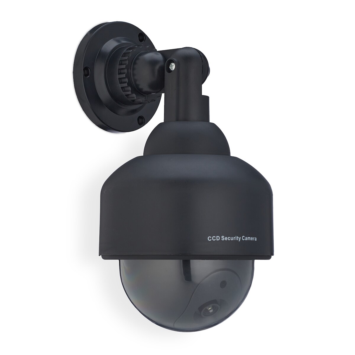 Relaxdays Kamera Dummy, blinkend, Innen- & Außenbereich, Einbrecher Abschreckung, Überwachungskamera Attrappe, schwarz Image