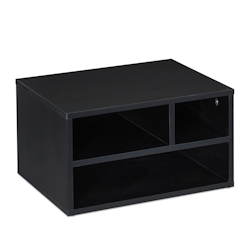 Relaxdays Druckerständer Schreibtisch, 3 Fächer, Regal für Drucker, Druckerhalter, H x B x T: 22,5 x 40 x 30 cm, schwarz Image