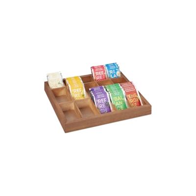Relaxdays Sortierbox Holz, 15 Fächer, HxBxT: 3,5x32x26 cm, Aufbewahrungsbox für Tee, Perlen u. Nähzubehör, offen, natur Image