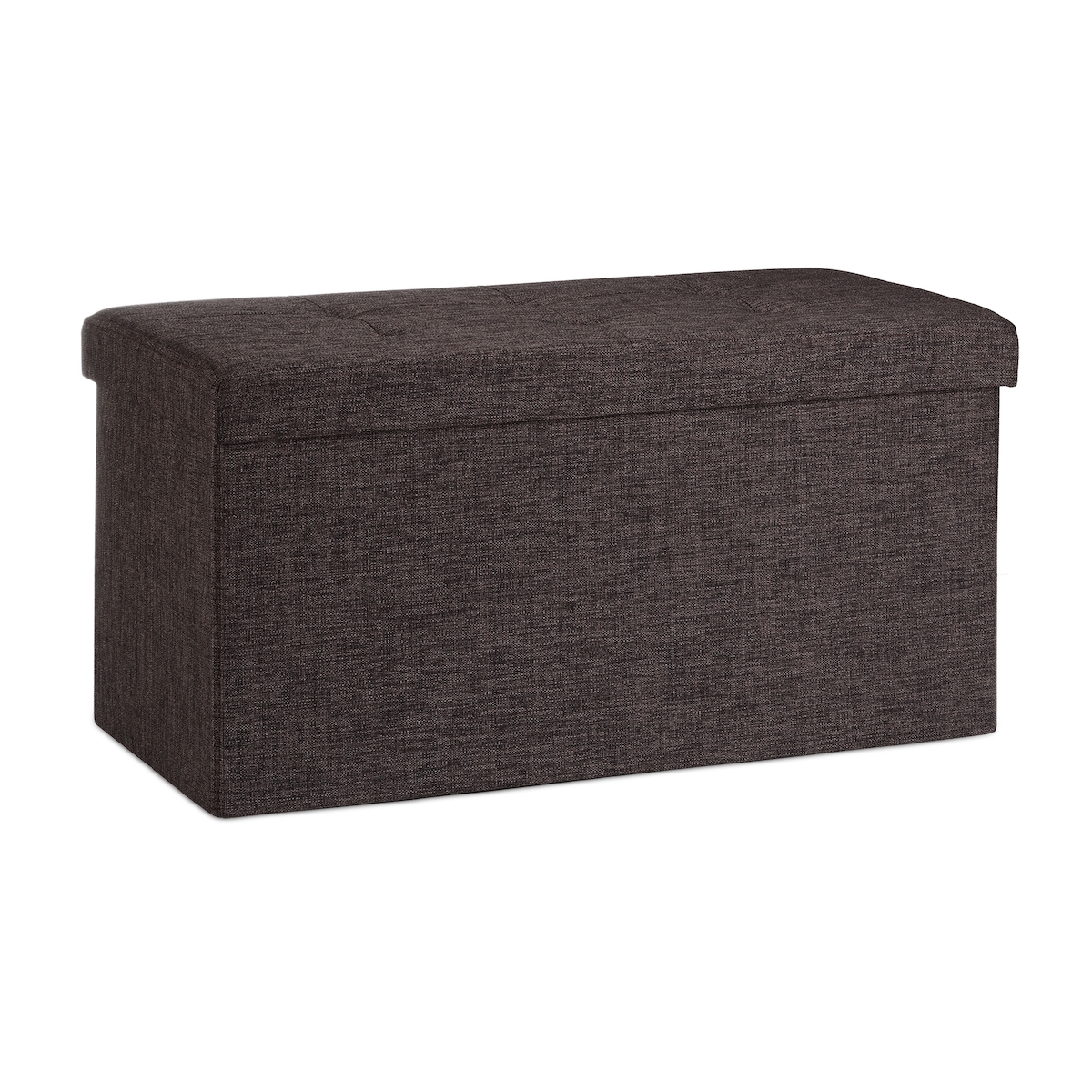 Relaxdays Faltbare Sitzbank XL, mit Stauraum, Sitzcube mit Fußablage, Sitzwürfel als Aufbewahrungsbox, 38x76x38cm, braun Image