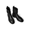 Stiefelette CALVIN KLEIN "ANKLE BOOT W/ METAL LOGO", Damen, Gr. 40, schwarz, Leder, unifarben, klassisch, Schuhe, Boots, Klassik-Stiefelette, Blockabsatz, mit Anziehlasche