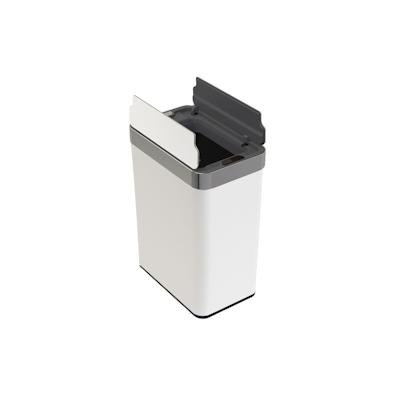 WellHome - Edelstahl-Abfalleimer mit automatischem Sensor und Flügeldeckel, weiß, 70L - 41 x 26,5 x 77 cm Image