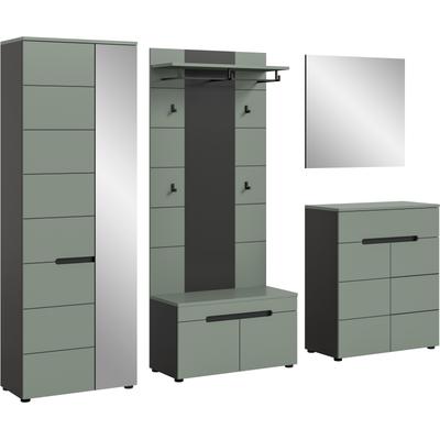 Garderoben-Set INOSIGN, basalt grau nb, smoke grün nb, Kastenmöbel-Sets, Garderobenkombination, Kombination, Set, Flurgarderobe, Diele Image