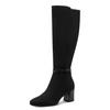 Stiefel TAMARIS, Damen, Gr. 39, Normalschaft, schwarz, Textil, unifarben, Veloursleder, modisch, Schuhe, Blockabsatz, Langschaftstiefel in veganer Verarbeitung