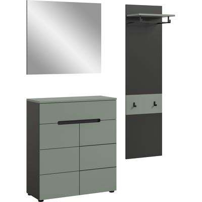 Garderoben-Set INOSIGN, basalt grau nb, smoke grün nb, Kastenmöbel-Sets, Garderobenkombination, Kombination, Set, Flurgarderobe, Diele Image