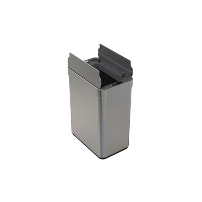 WellHome - Abfalleimer aus Edelstahl mit automatischem Sensor und Flügeldeckel, Metallicfarbe, 50 l – 41 x 26,5 x 53 cm Image