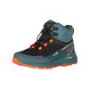 Outdoorschuh TROLLKIDS "KIDS SKARVAN HIKER MID XT", Gr. 35, stormy blau, flame orange, schwarz, Mesh, Synthetik, sportlich, Schuhe, wasserdicht, Vibram Sohle, Schnellverschluss, reflektierende Details