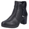 Stiefelette RIEKER, Damen, Gr. 43, schwarz, Lederimitat, unifarben, klassisch, Schuhe, Businessstiefelette, Blockabsatz, Boots in schmler Form