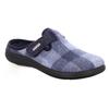 Pantoffel ROHDE "BARI", Damen, Gr. 38, blau, Filz, kariert, klassisch, Schuhe, Hausschuh, Schlappen, Clog, Homeslipper mit Klettverschluss
