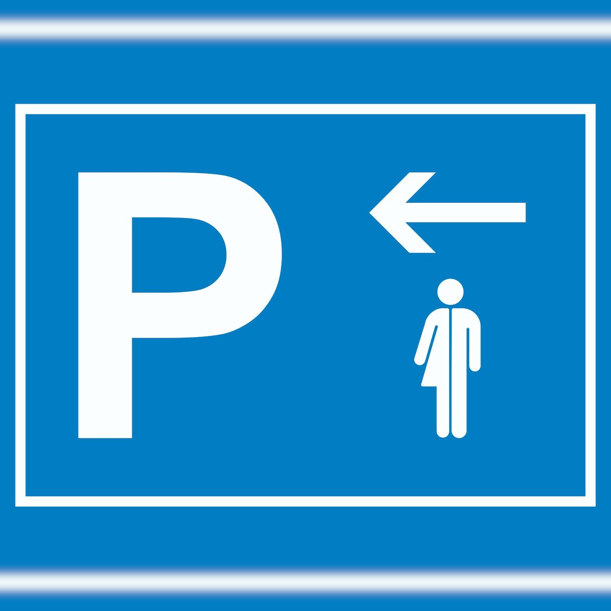HB-Druck Transgender Parkplatz Schild mit Richtungspfeil links waagerecht A2 (420x594mm) Image