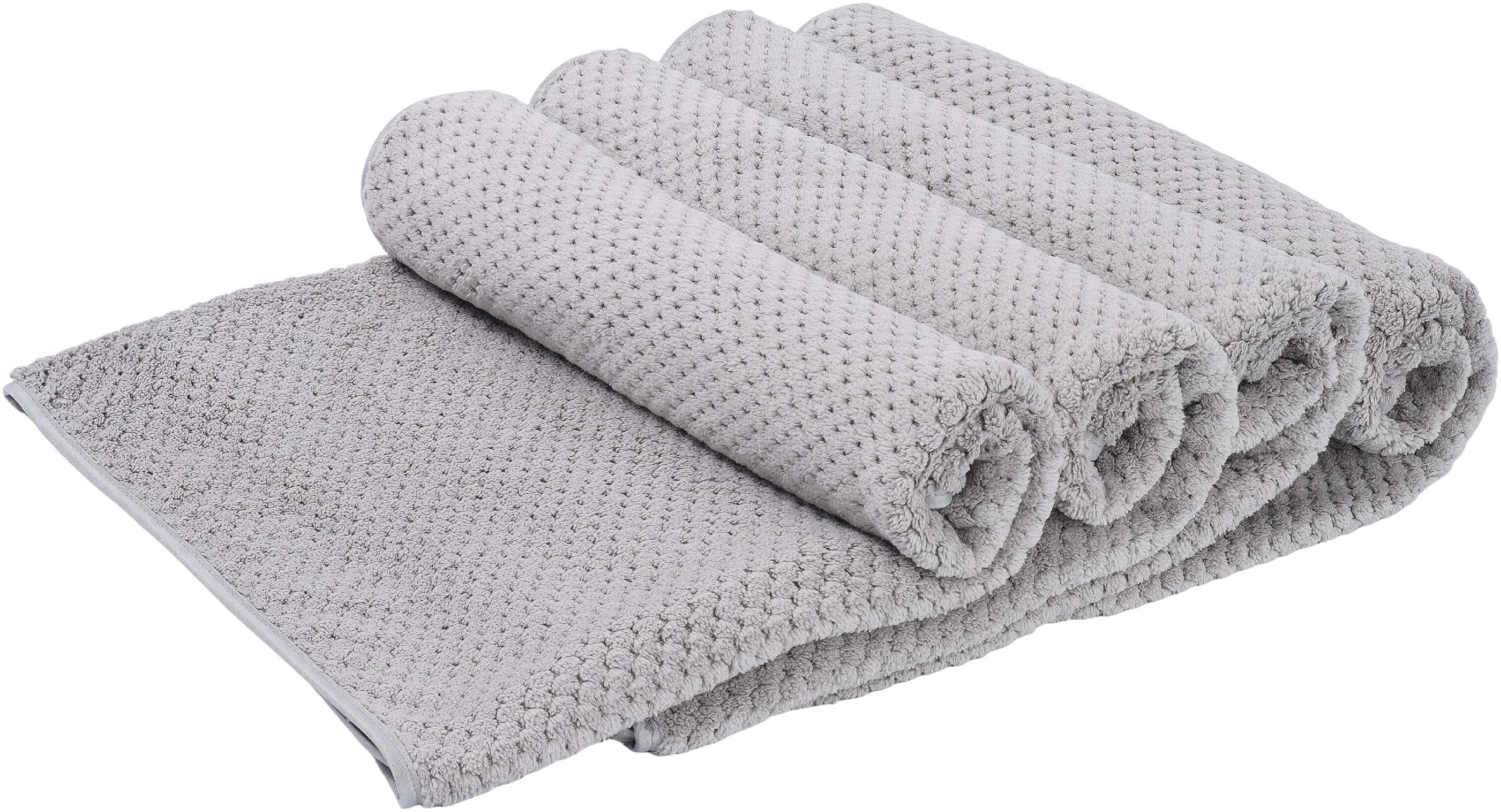 Handtücher OTTO HOME "Parris, Serie, ideal als Sporthandtuch, Reisehandtuch, Strandtuch", hellgrau, B:140cm L:70cm, Microfaser, Mikrofaser, Handtücher, sehr leicht, kompakt, schnelltrocknend, Mikrofaser, mit Waffelmuster Image