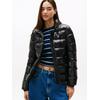 Steppjacke TOMMY JEANS "TJW SLIM ZIP PRINT DOWN JACKET", Damen, Gr. M (38), schwarz, Web, Steppware, Obermaterial: 100% Nylon, casual, slim fit, Langarm elastischer Bund, Jacken
