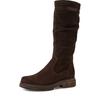 Stiefel TAMARIS, Damen, Gr. 41, Normalschaft, braun (mokka), Veloursleder, unifarben, modisch, Schuhe, Blockabsatz, Langschaftstiefel mit slouchy Falten am Schaft