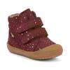 Lauflernschuh FRODDO "OLLIE WOOL TEX", Kinder, Gr. 28, bordeaux, glitzer, Veloursleder, Glitzermuster, klassisch, Schuhe, Winterstiefel, Klettschuh mit Wollfutter