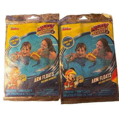 Disney Games | Disney Junior Age 3+ Arm Floats 2 Mickey Roadster Racers Swim Fun Kids Pool | Color: Blue/Yellow | Size: Os