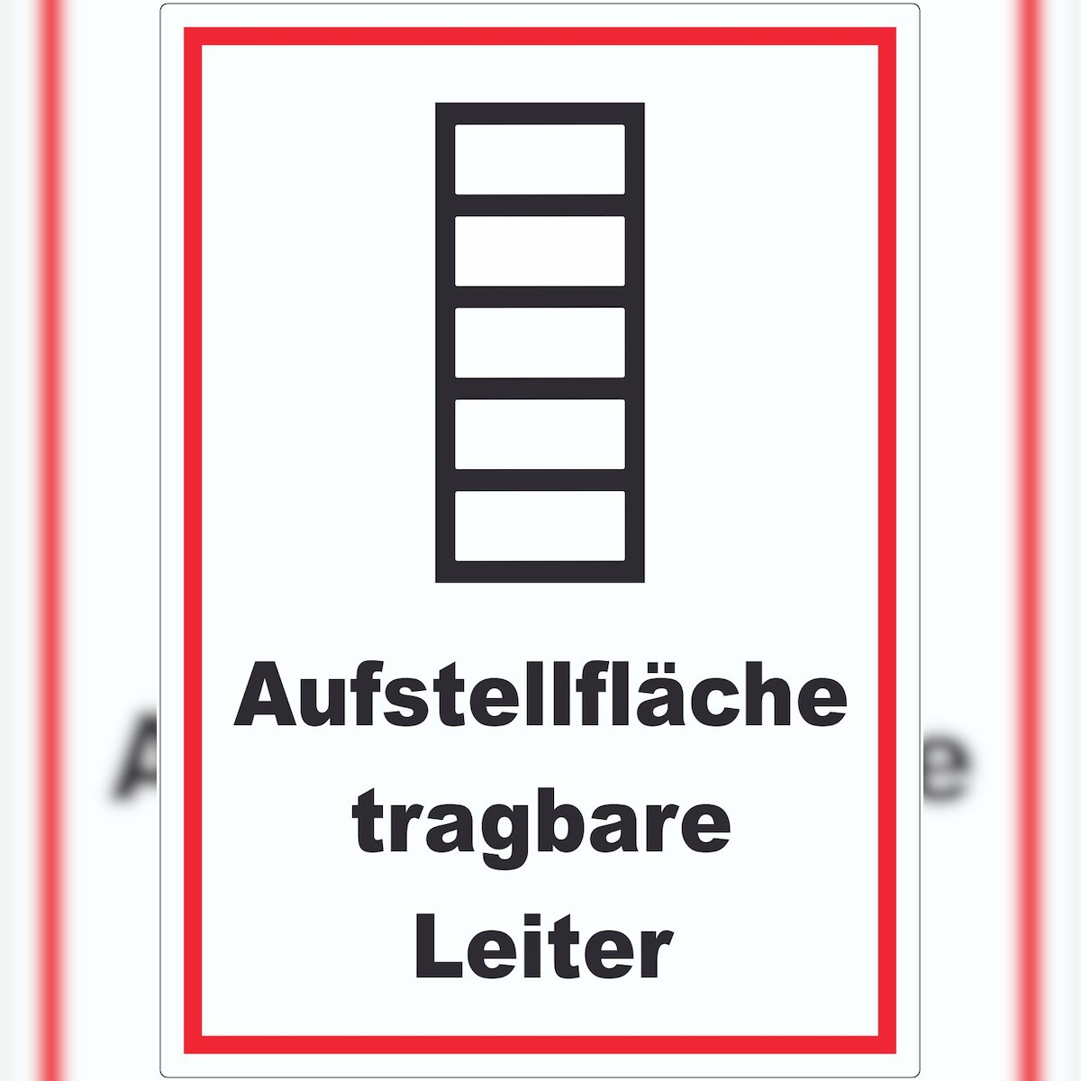 HB-Druck Aufkleber Aufstellfläche tragbare Leiter A2 (420x594mm) Image