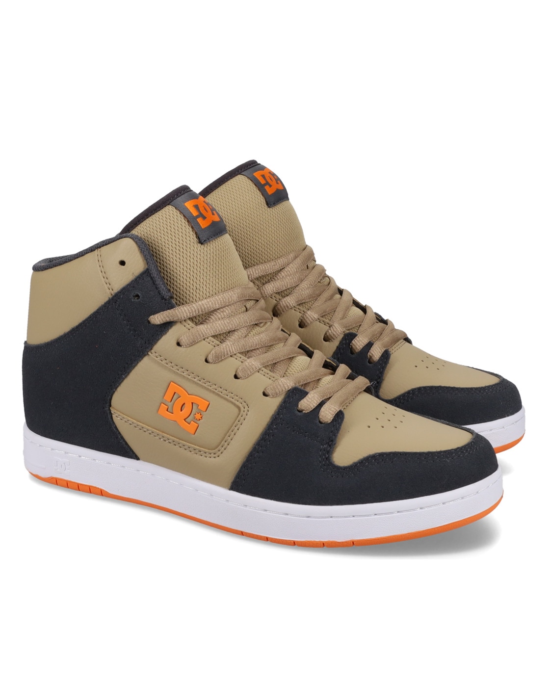 Sneaker DC SHOES "Manteca 4 Hi", Herren, Gr. 9(42), grün (grau, beige, khaki), 51.34% Leder, 48.66% Synthetikmaterial, Schuhe Sneaker