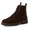 Schnürboots MARCO TOZZI BY GMK, Herren, Gr. 43, braun (mocca), Nubukleder, unifarben, casual, Schuhe, Blockabsatz, Schnürstiefelette mit praktischem Innenreißverschluss