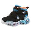 Winterstiefel SKECHERS "PLAY SCENE", Kinder, Gr. 23, bunt (schwarz, multi), Lederimitat, Textil, animal-print, kontrastfarbene Details, casual, Schuhe, Klettboots mit Warmfutter, Größenschablone zum Download