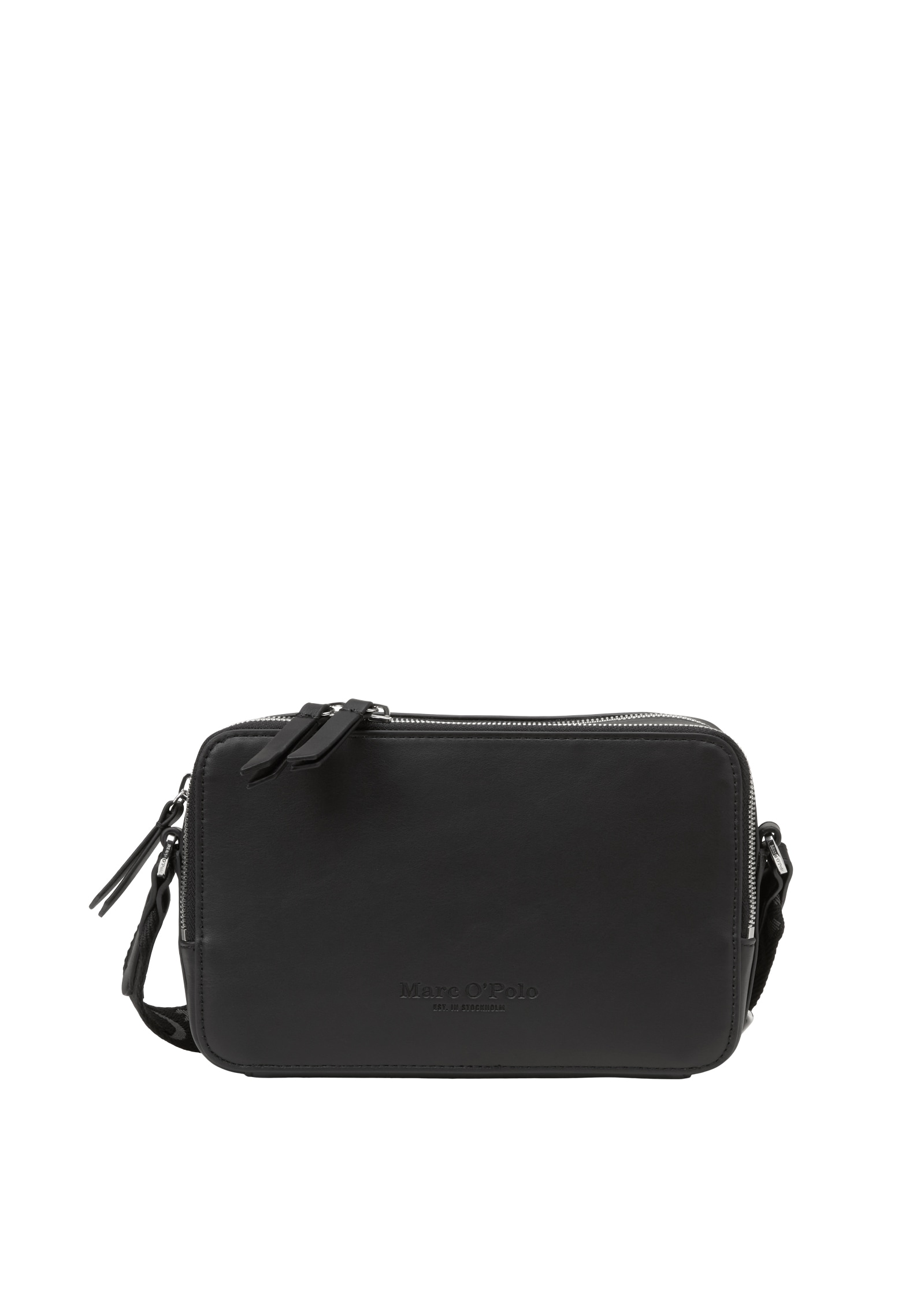 Umhängetasche "VALA", Damen, Gr. B/H/T: 22cm x 14cm x 6,5cm, schwarz, Polyester, MARC O'POLO ACCESSORIES, unifarben, Taschen, Bodybag, Schultertasche mit breitem Logo-Gurtband Image