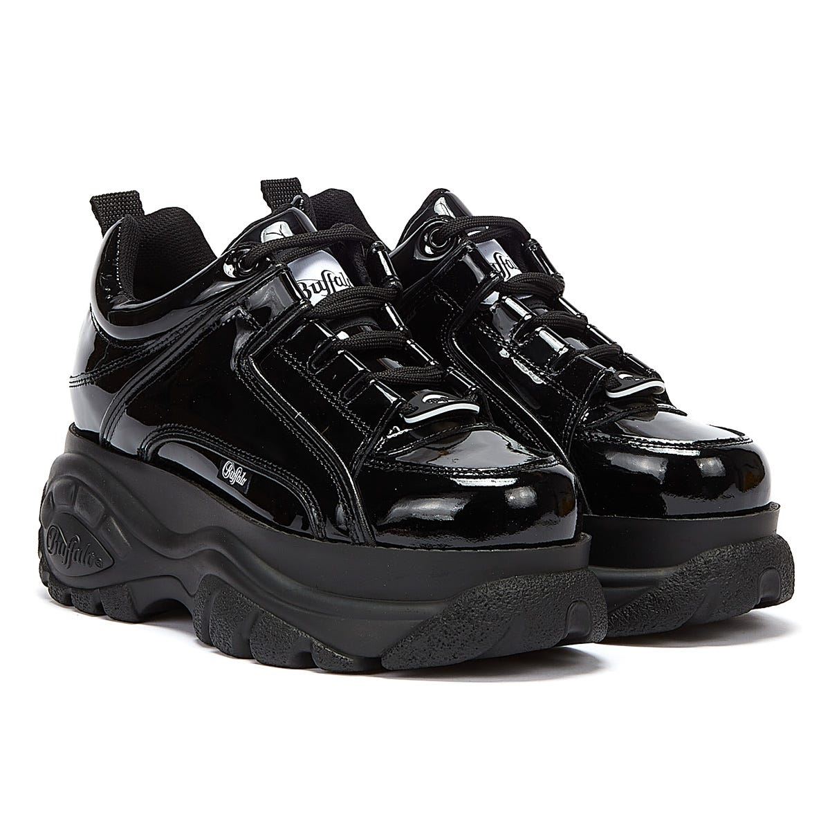Buffalo London 2.0 Patent Womens Schwarz Turnschuhe