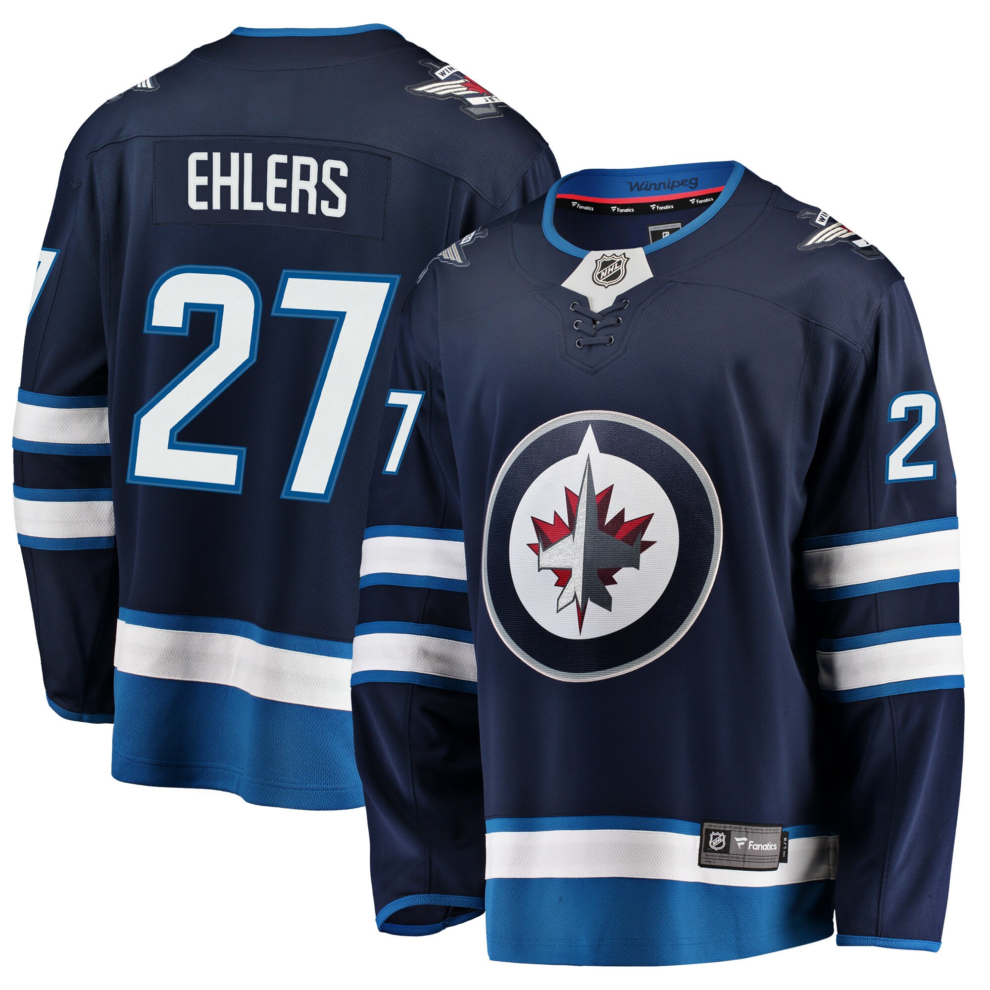 Winnipeg Jets Fanatics Branded Home Breakaway Jersey - Navy - Nikolaj Ehlers - Mens Image