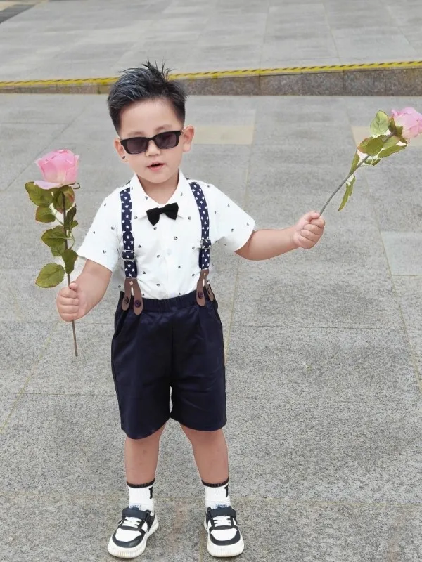 Ensemble de vêtements pour enfants, salopette pour garçons, tenue de spectacle d