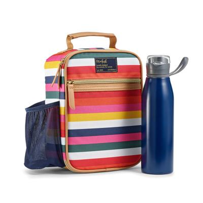 Fit & Fresh Fit And Fresh Lunch Bag Aust In Lunch Kit, H 9 Inches X L 7.5 Inches X W 4 Inches Multi Stripes